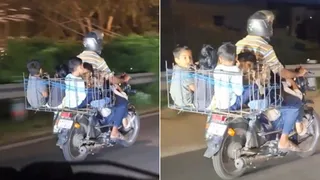 कर्नाटक में सड़क सुरक्षा पर बड़ा सवाल: एक ही बाइक पर सवार नजर आए आठ लोग, वीडियो वायरल